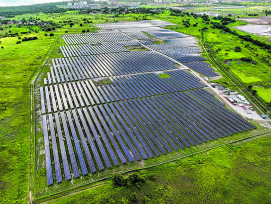 An aerial view of Brechin Castle Solar Limited’s solar farm. PHOTO COURTESY BP