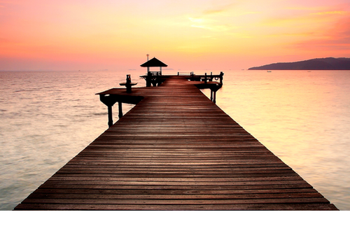 Dock during sunset - goes to Life Goals page