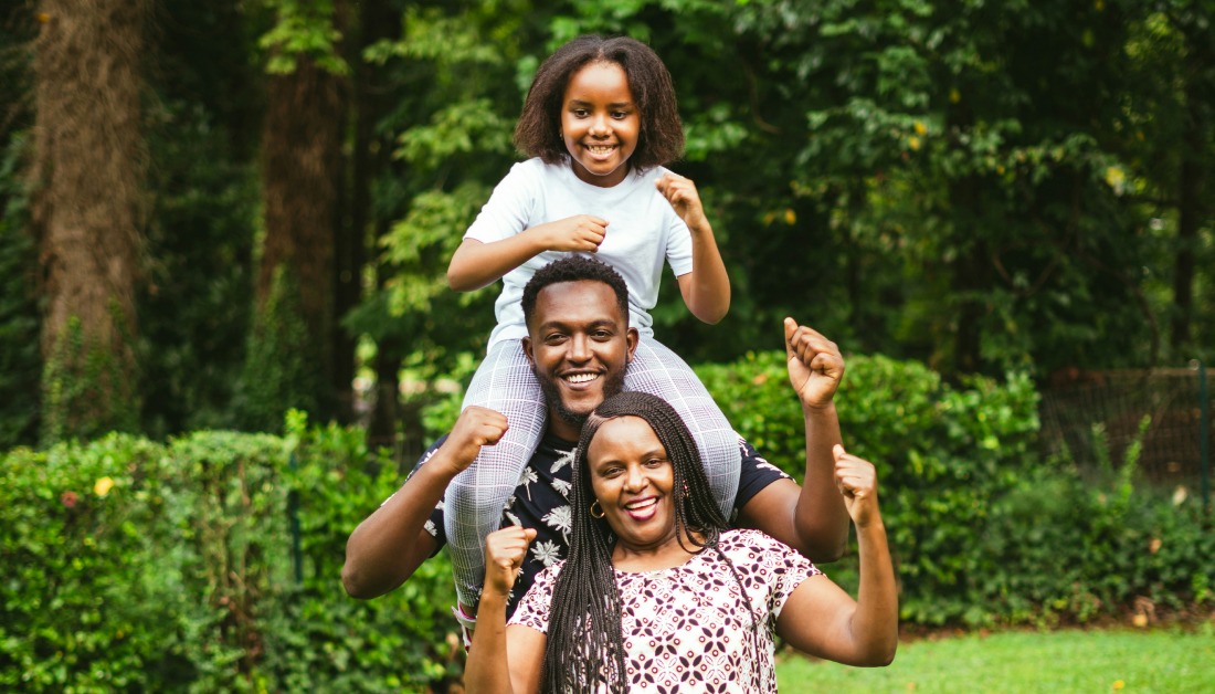 Family in a park