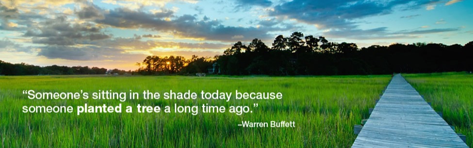 Someone's sitting in the shade today because someone planted a tree a long time ago. -Warren Buffett