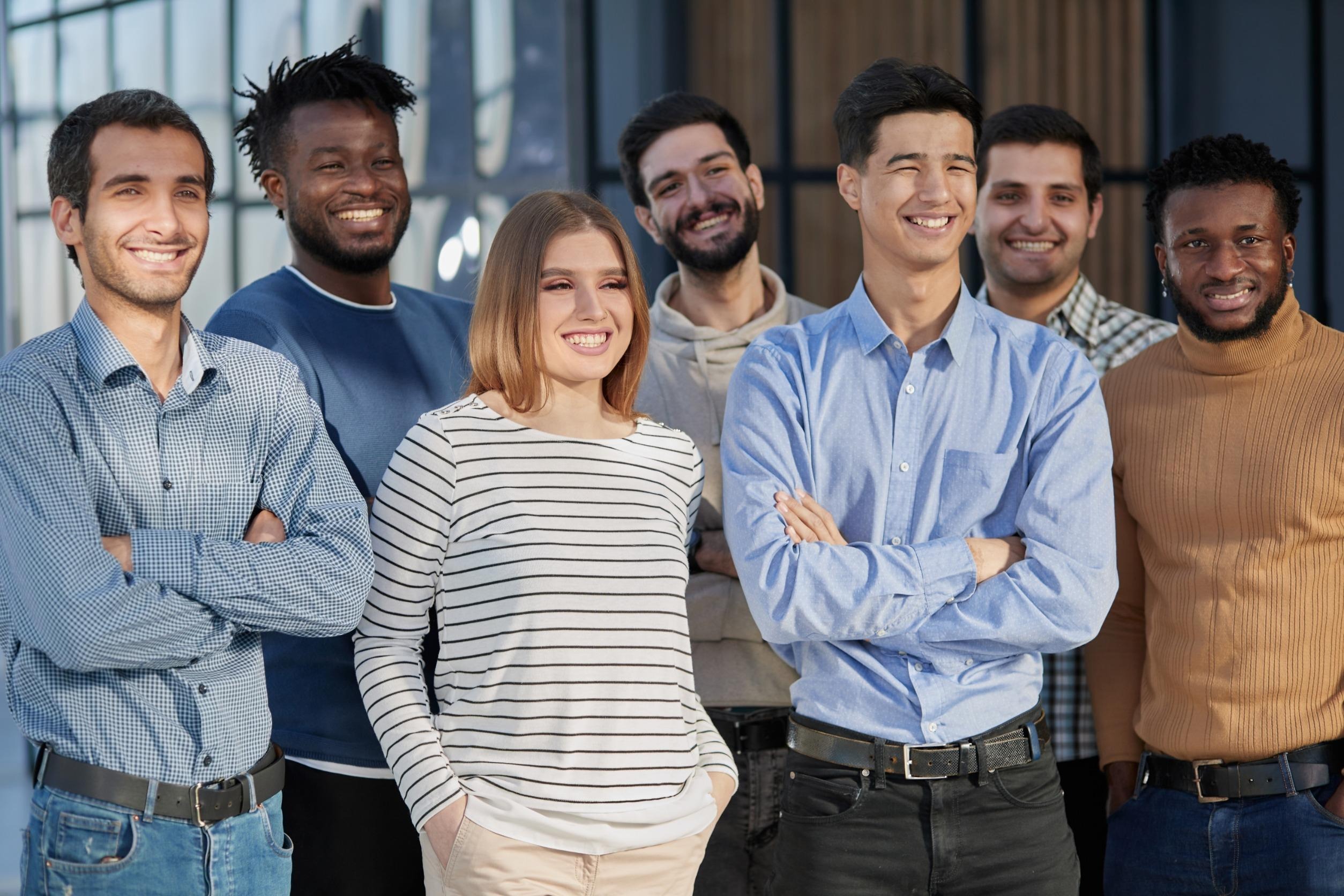 happy group of employees