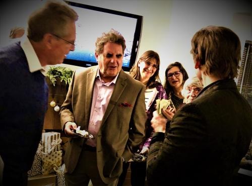 Talking at open house