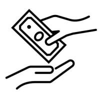 Manage Assets and Liabilites Hands exchanging Icon