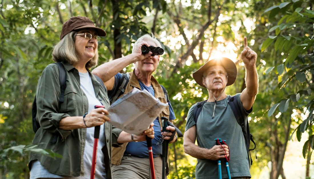 Retirees on a trekking trip