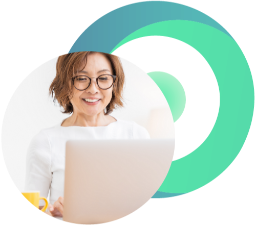 woman working on a laptop
