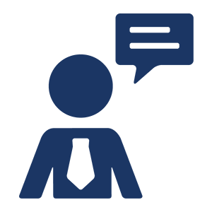 Businessman speaking icon
