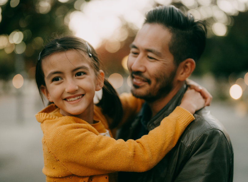 Father holding Daughter