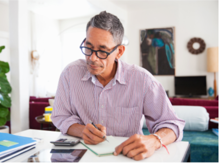 Professional man taking notes