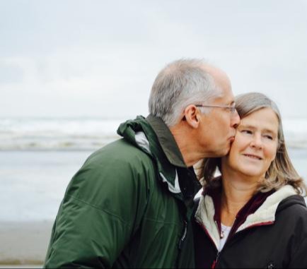 Older couple on beach