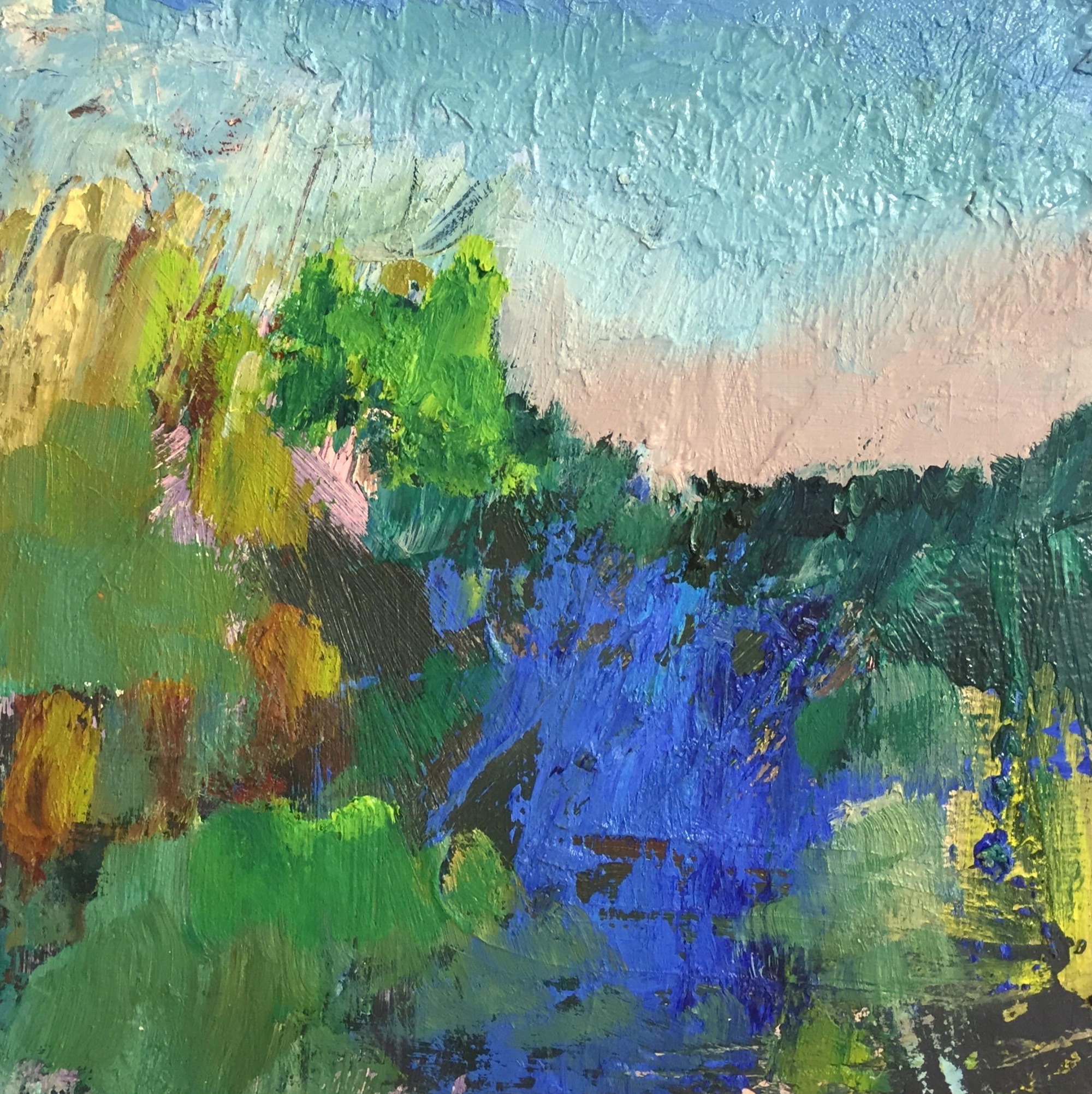 Patch of Blue, oil on panel by Joanne Holtje