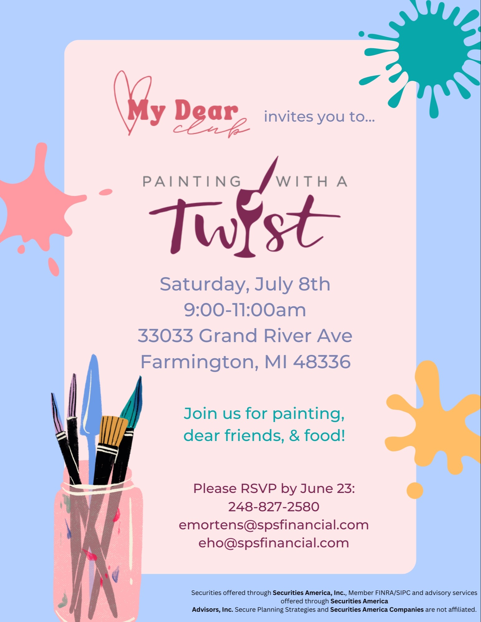 My Dear Club - Painting Party | Secure Planning Strategies, image size:1545x2000