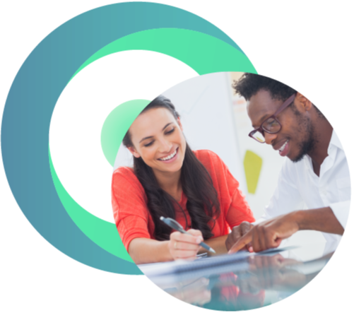 two people working on paperwork together
