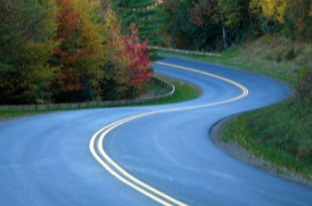 winding paved road