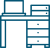 Desk with laptop icon