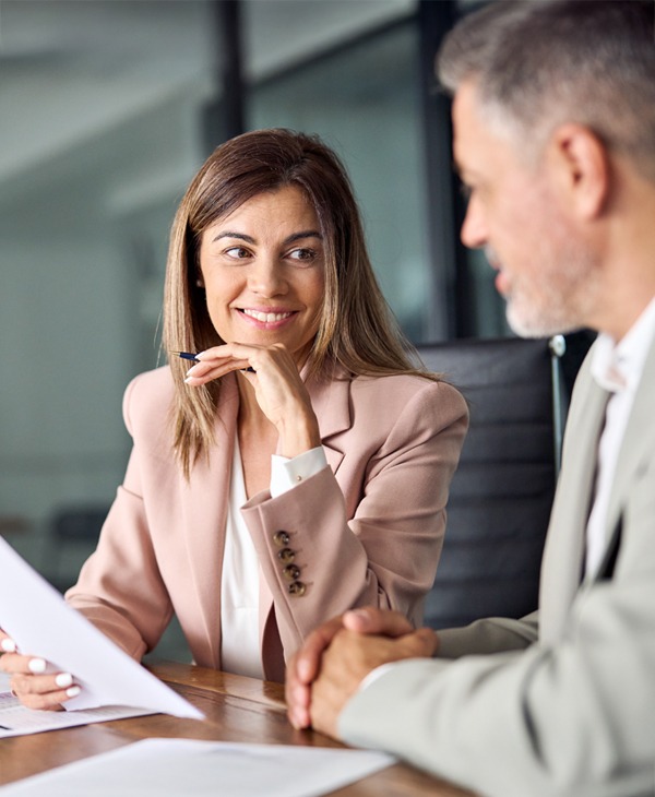 Meeting with a client.