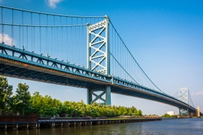 The Benjamin Franklin Bridge in Philadelphia Pennsylvania