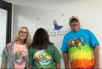 Jay Financial Team wearing Jimmy Buffet t-shirts