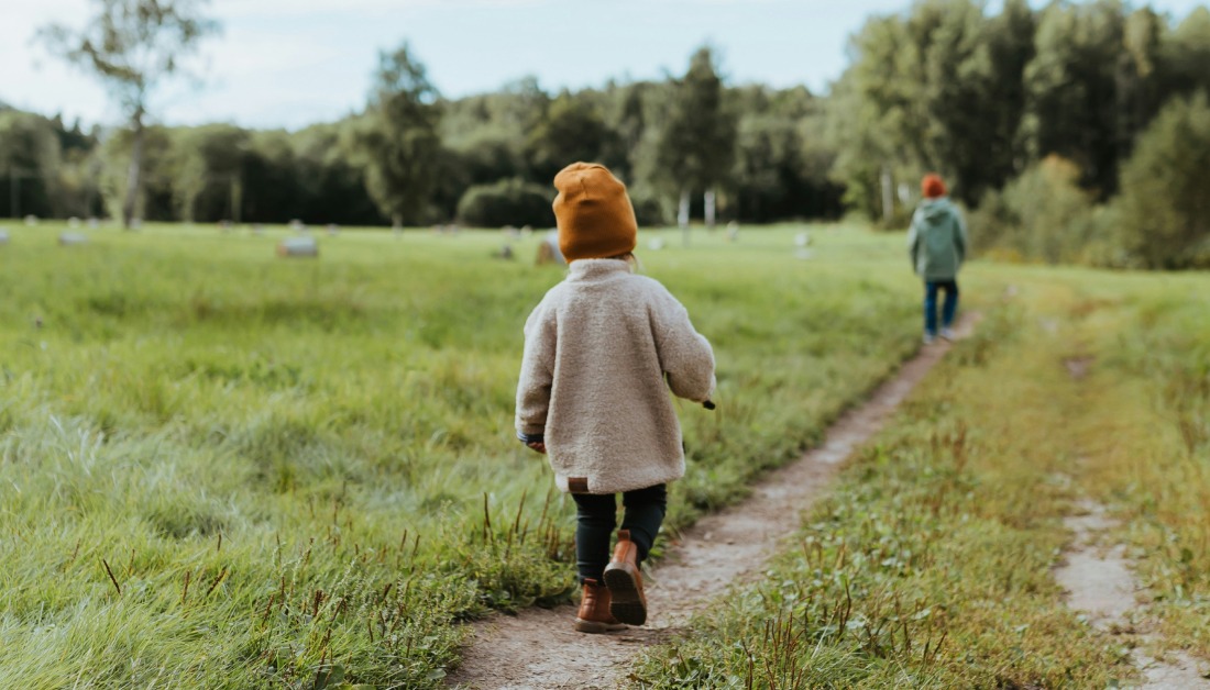Kid following father's footsteps