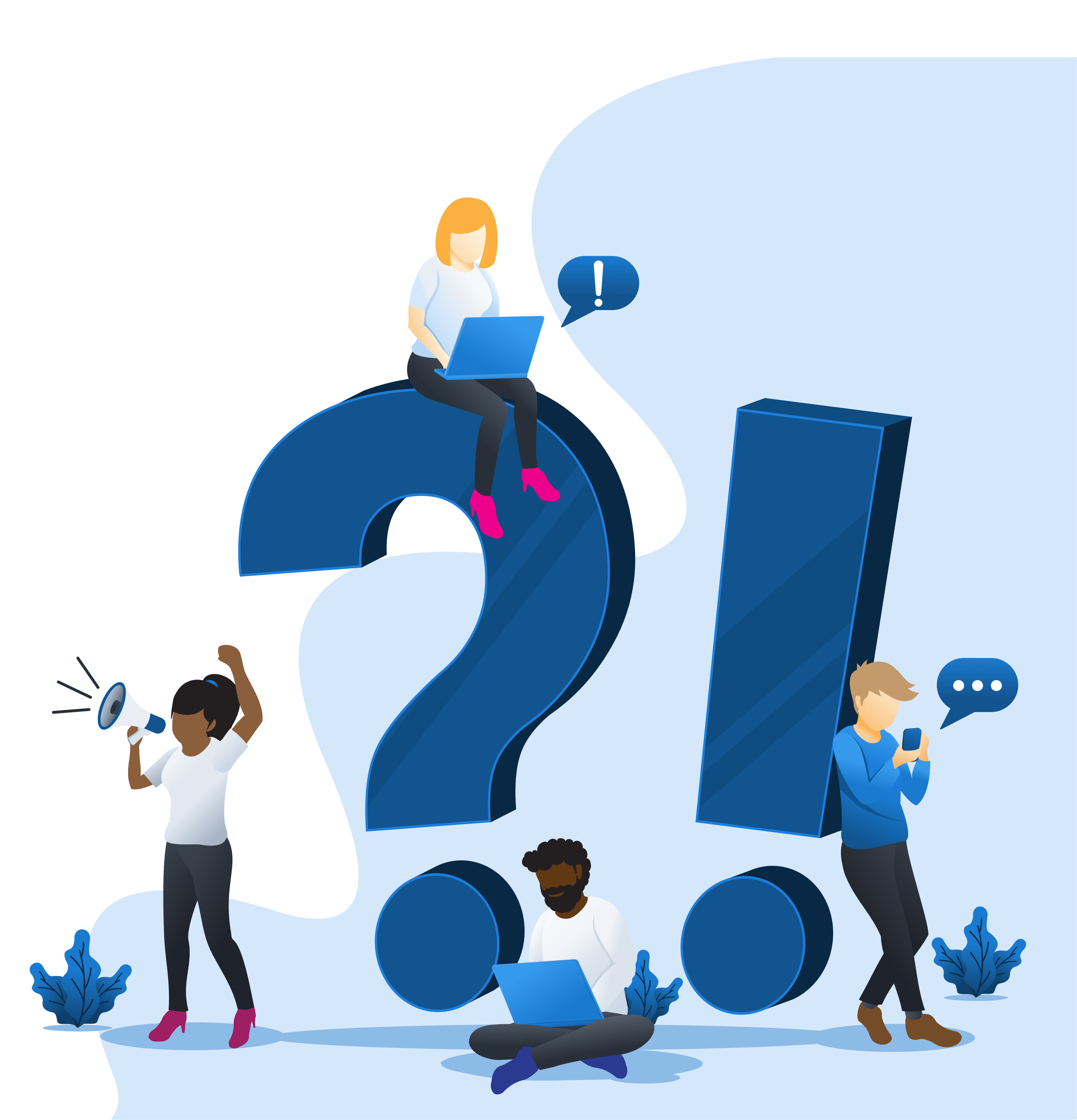 People asking questions illustration