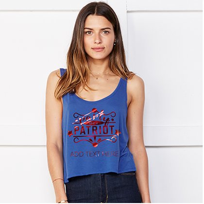4th Of July Metallic Crop Top