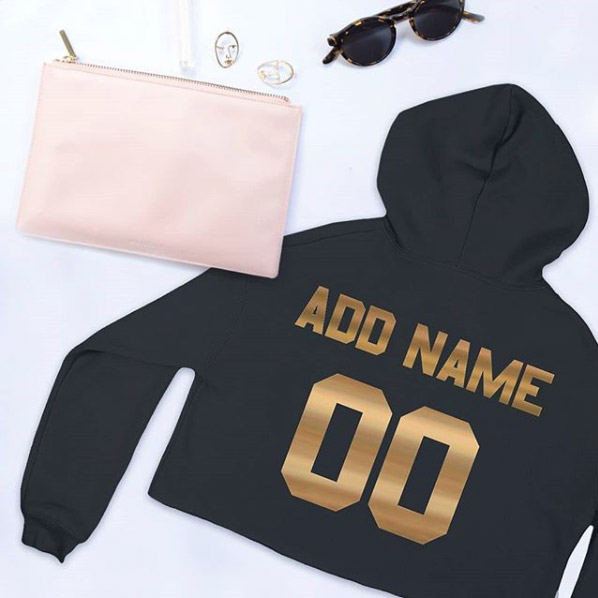 Custom Metallic Crop Hoodie
