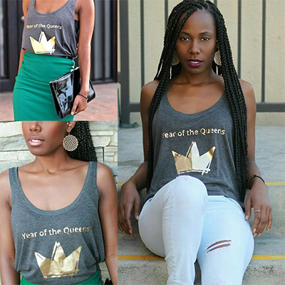 Custom Metallic Foil Tank Tops