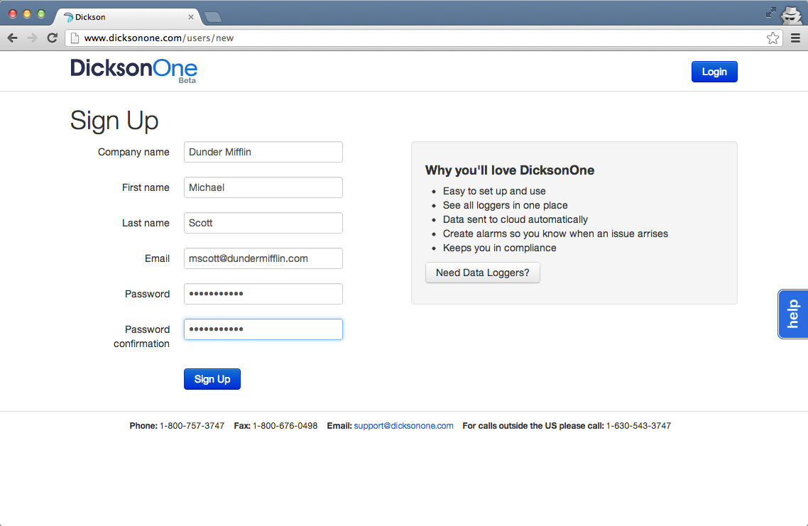 Signup form 656