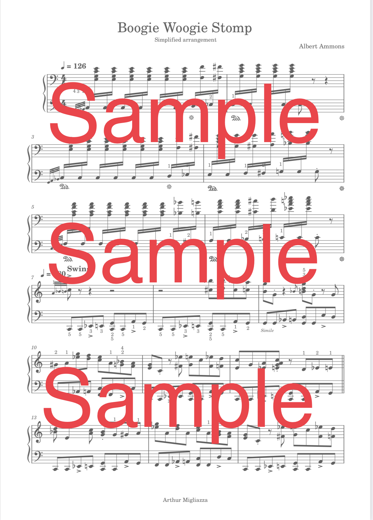 Boogie Woogie Stomp ( simplified arrangement)