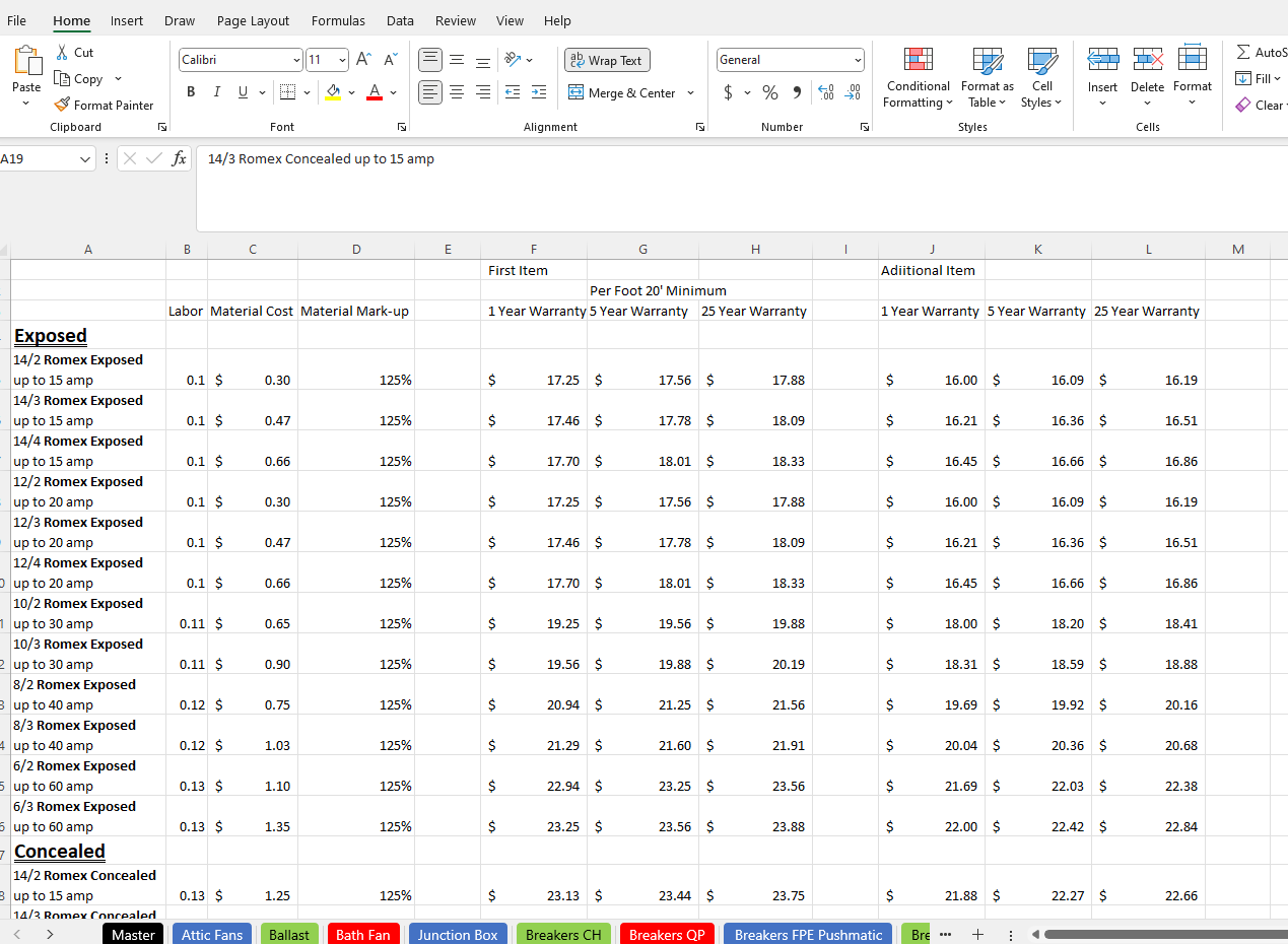 Flat Rate Pricing Template
