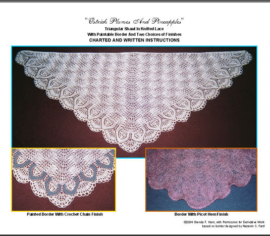Ostrich Plumes And Pineapples Easy Knit Triangular Lace Shawl PDF A4 European Paper Size Ostrich plumes and pineapples easy knit triangular lace shawl pdf a4 european paper size