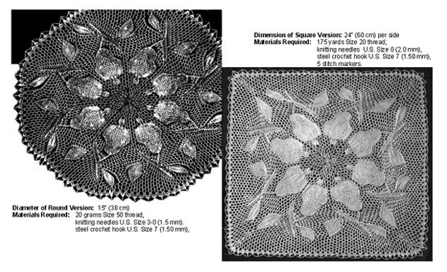 Herfst Fantasie 8 Pears Round Or Square Doily In Knitted Lace By Herbert Niebling Pdf A4 European Paper Size