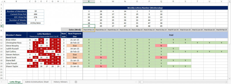 Excel Spreadsheet For UK National Lottery Lotto Bingo And Bonus Ball Excel Spreadsheet For UK National Lottery Lotto Bingo And Bonus Ball
