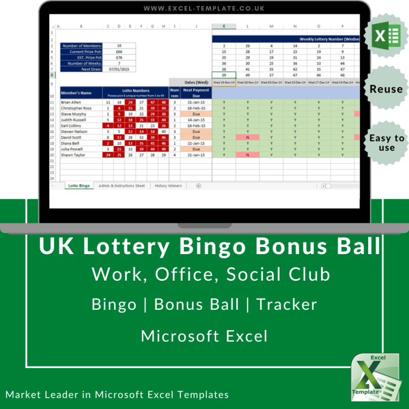 Excel Spreadsheet For UK National Lottery Lotto Bingo And Bonus Ball Excel Spreadsheet For UK National Lottery Lotto Bingo And Bonus Ball