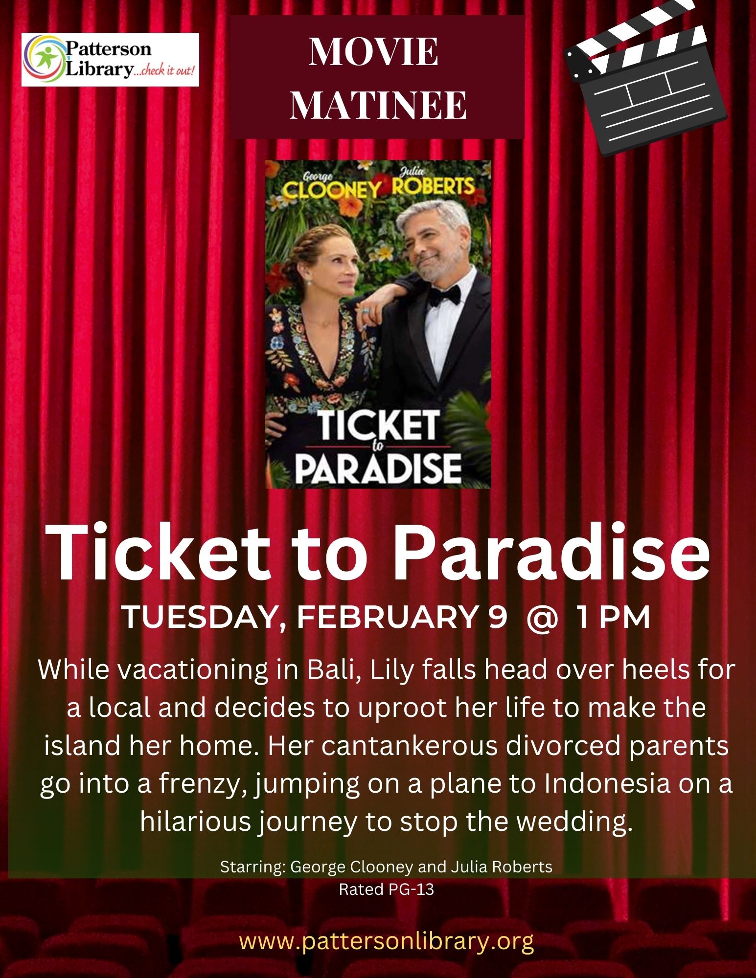 Movie Matinee Ticket to Paradise Demco Software