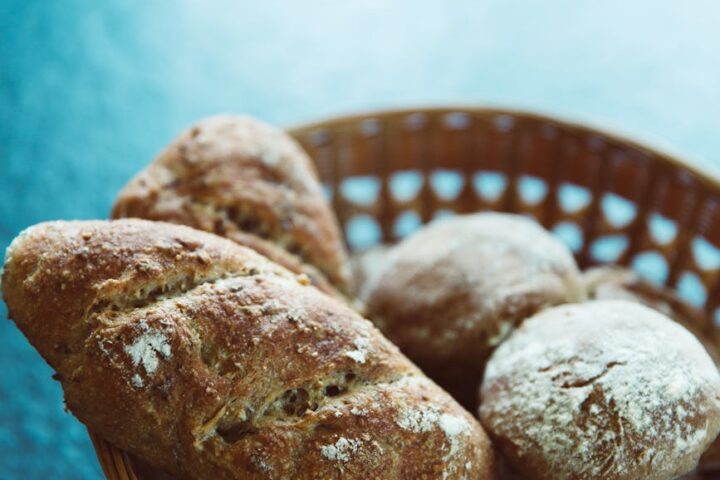 bread food basket loaves