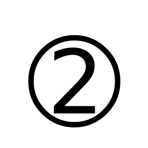 ➁ | dingbat circled sans-serif digit two | DejaVu Sans, Book 