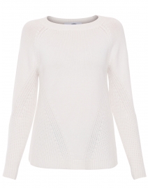 Ivory Merino-Cashmere Sweater with Variated Ribbing | Allude
