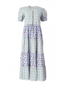 Blue Phoenix Print Shirt Dress 