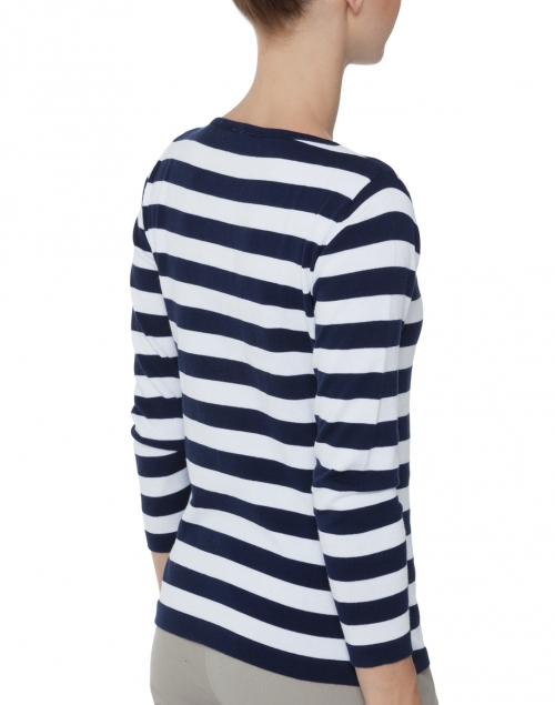 navy and white striped jumpers