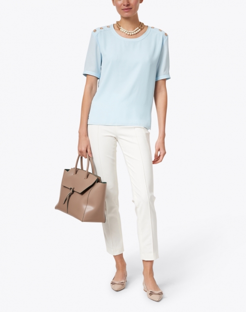 pale blue chiffon top