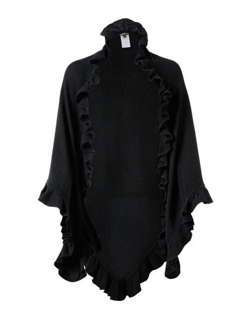 Black Cashmere Signature Ruffle Shawl 