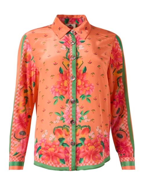 pink scarf print shirt