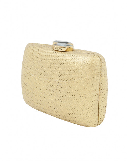 Marion Gold Straw Clutch Kayu Halsbrook