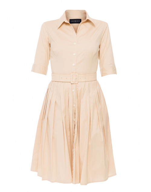 Audrey No. 2 Beige Stretch Cotton Poplin Dress | Samantha Sung | Halsbrook