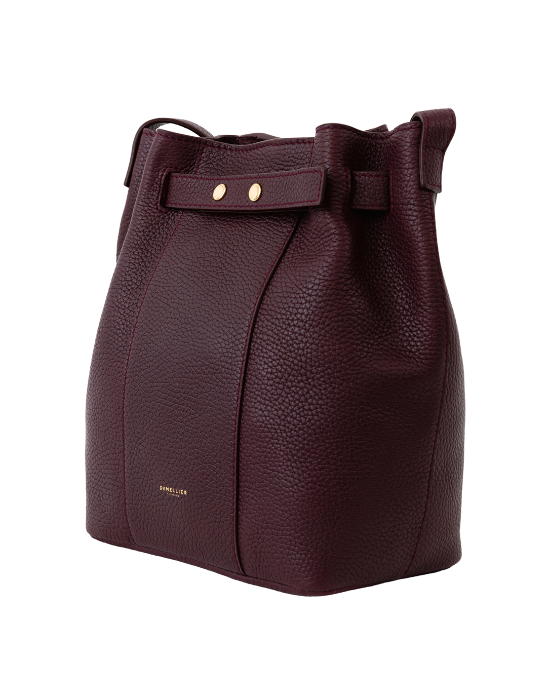 Naples Burgundy Leather Bucket Bag DeMellier Halsbrook