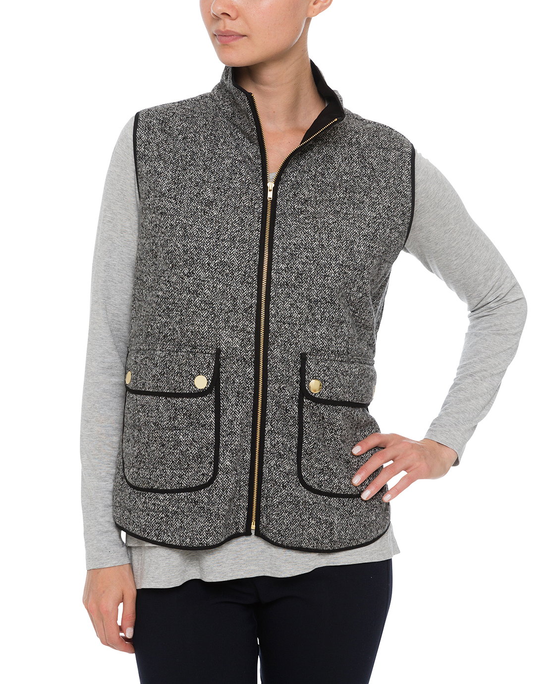 Grey and White Tweed Vest Elliott Lauren Halsbrook