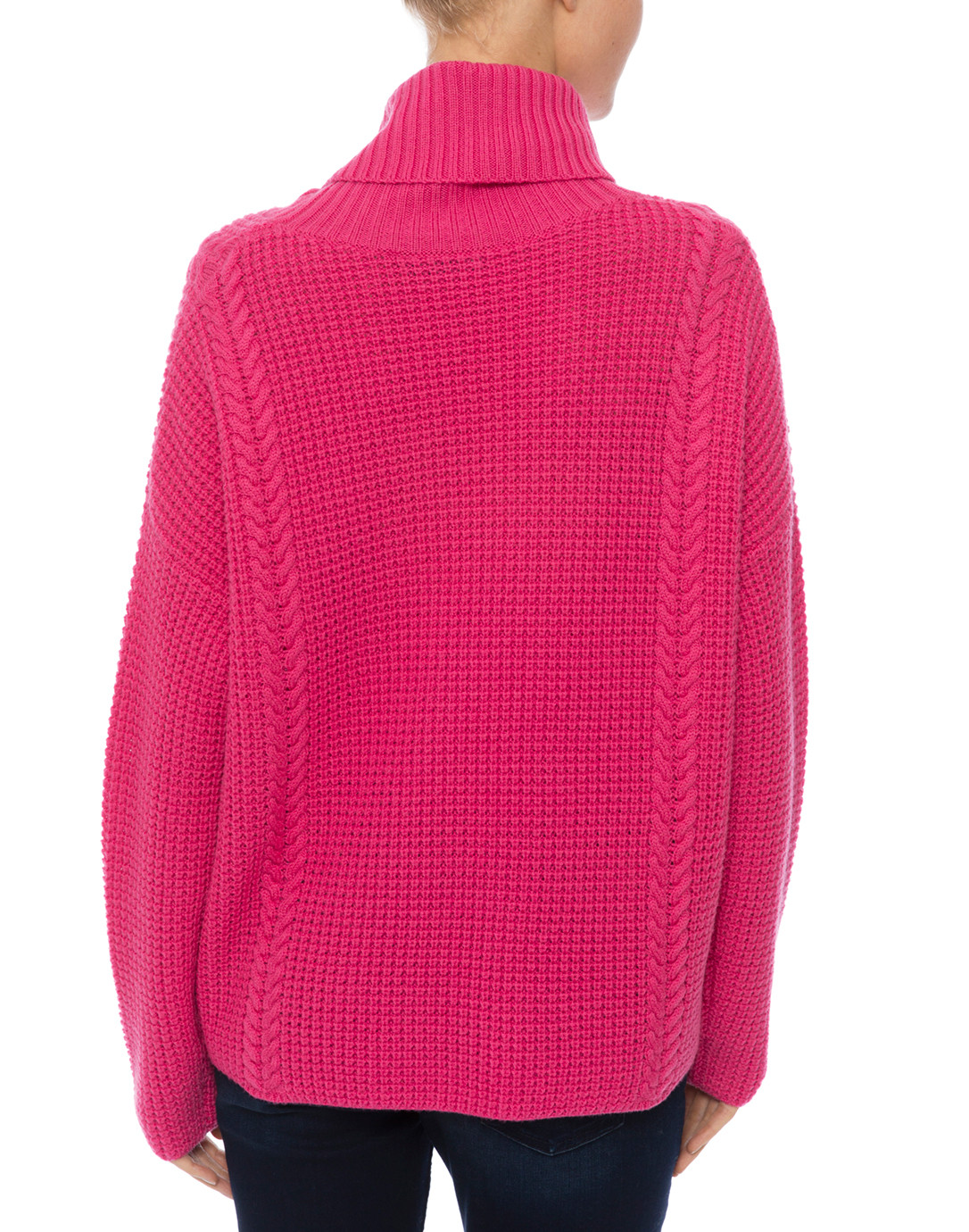 Hot Pink Cable Knit Merino Wool Sweater | Repeat Cashmere | Halsbrook