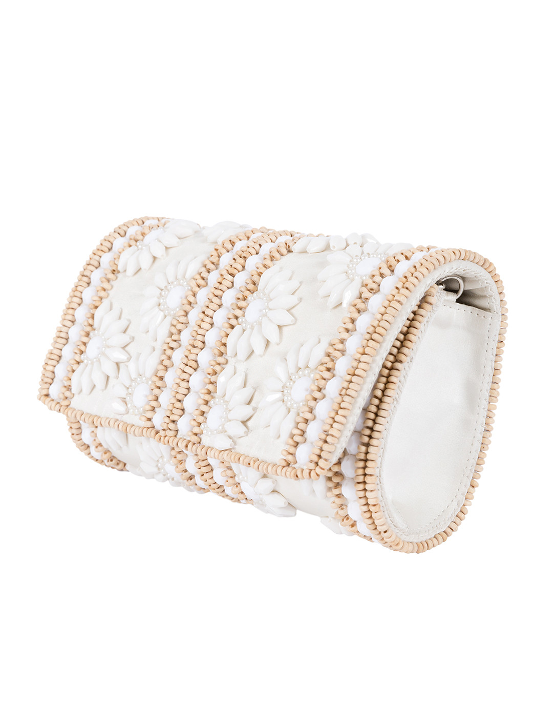 Ivory Floral Beaded Clutch | Santi | Halsbrook