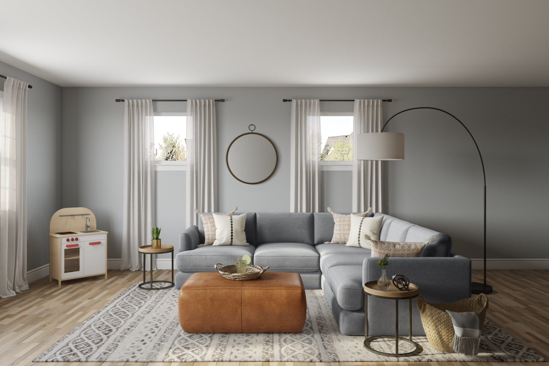 Contemporary, Bohemian, Scandinavian Living Room