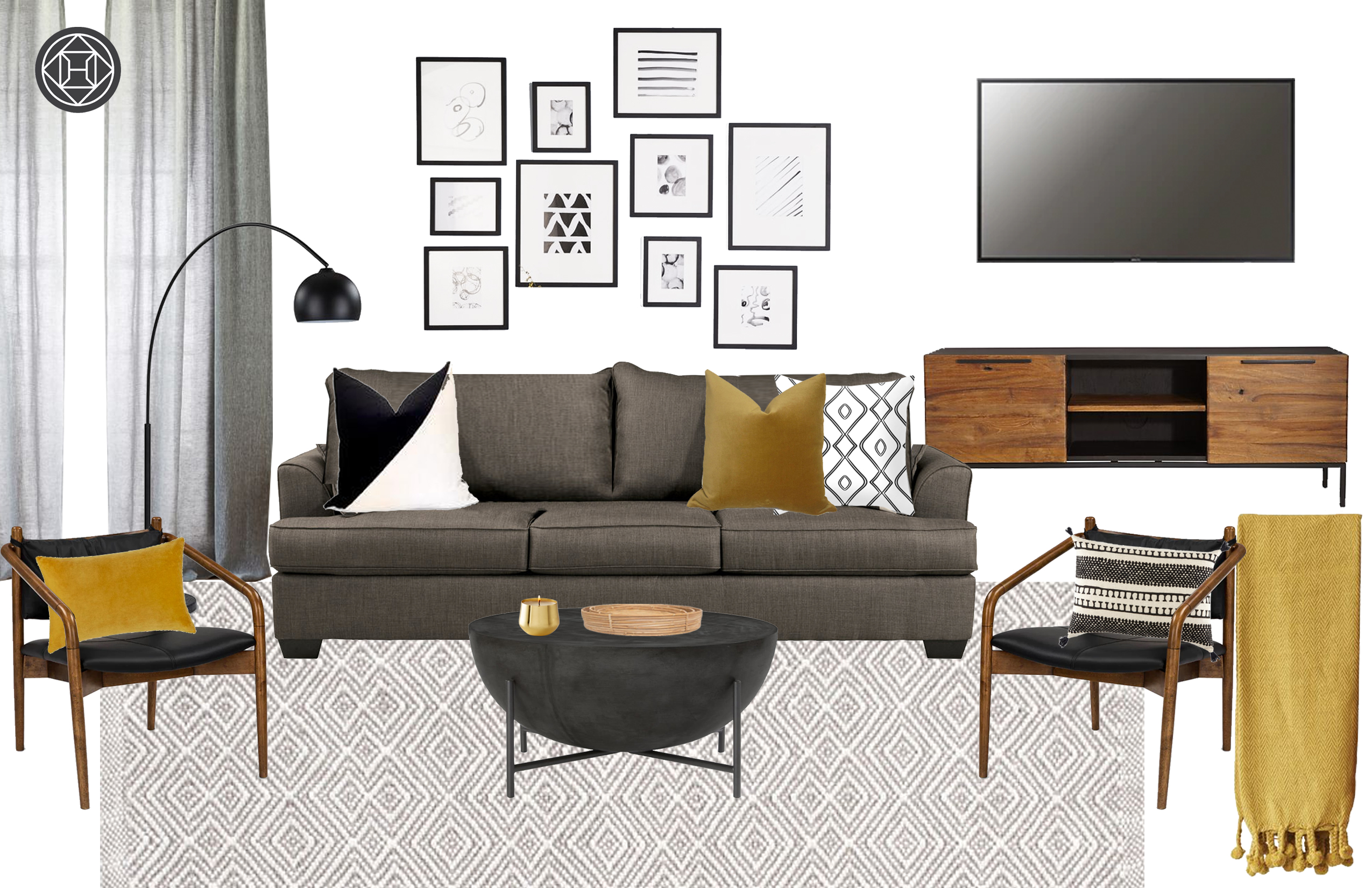 Contemporary Minimal Living Room Design By Havenly Interior